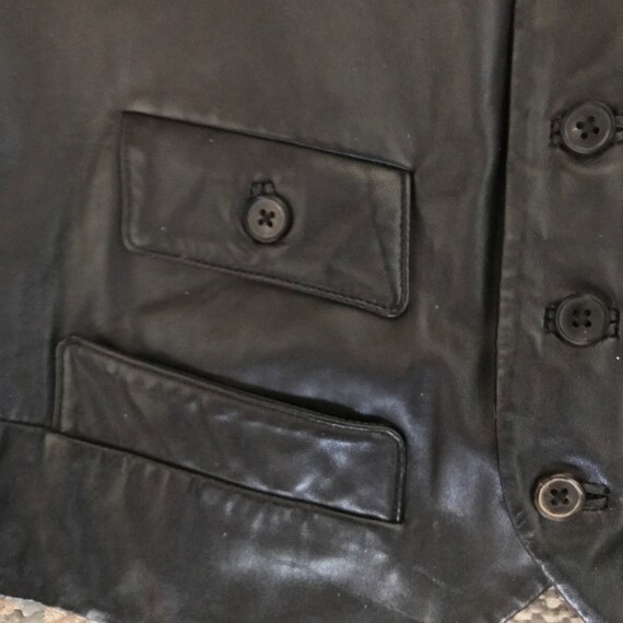RALPH LAUREN VEST Leather Vest Vintage Womens Blu… - image 7