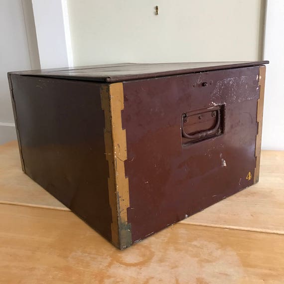 Antique Trunk Metal Box Metal Tole Vintage Metal Trunk Box Bailed Handles Steel Trunk Paint Stenciled 4 Traditional Box Trunk Industrial Box Antique Trunk Metal Box Metal Tole Vintage Metal Trunk Box Bailed Handles Steel Trunk Paint Stenciled 4 Traditional Box Trunk Industrial Box
