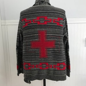 Ralph Lauren Hand Knit Cardigan Indian Blanket Sweater Patchwork Wool Cashmere Tribal Southwestern Serape Shawl