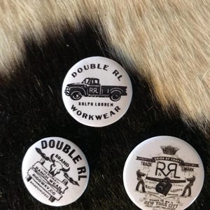 Ralph Lauren RRL Pins Badges Heritage Menswear Jewelry Advertising Vintage Charm Bild 7