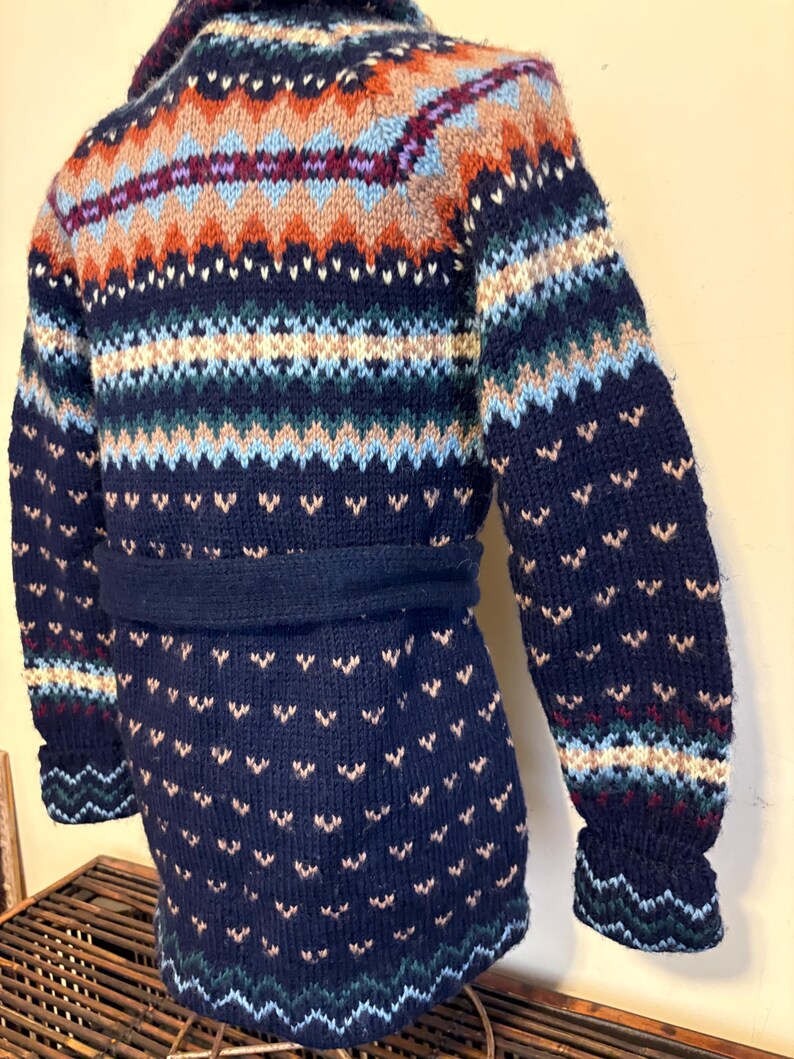 Ralph Lauren Hand Knit Cardigan Vintage Southwest Wool Fairisle Rare image 8