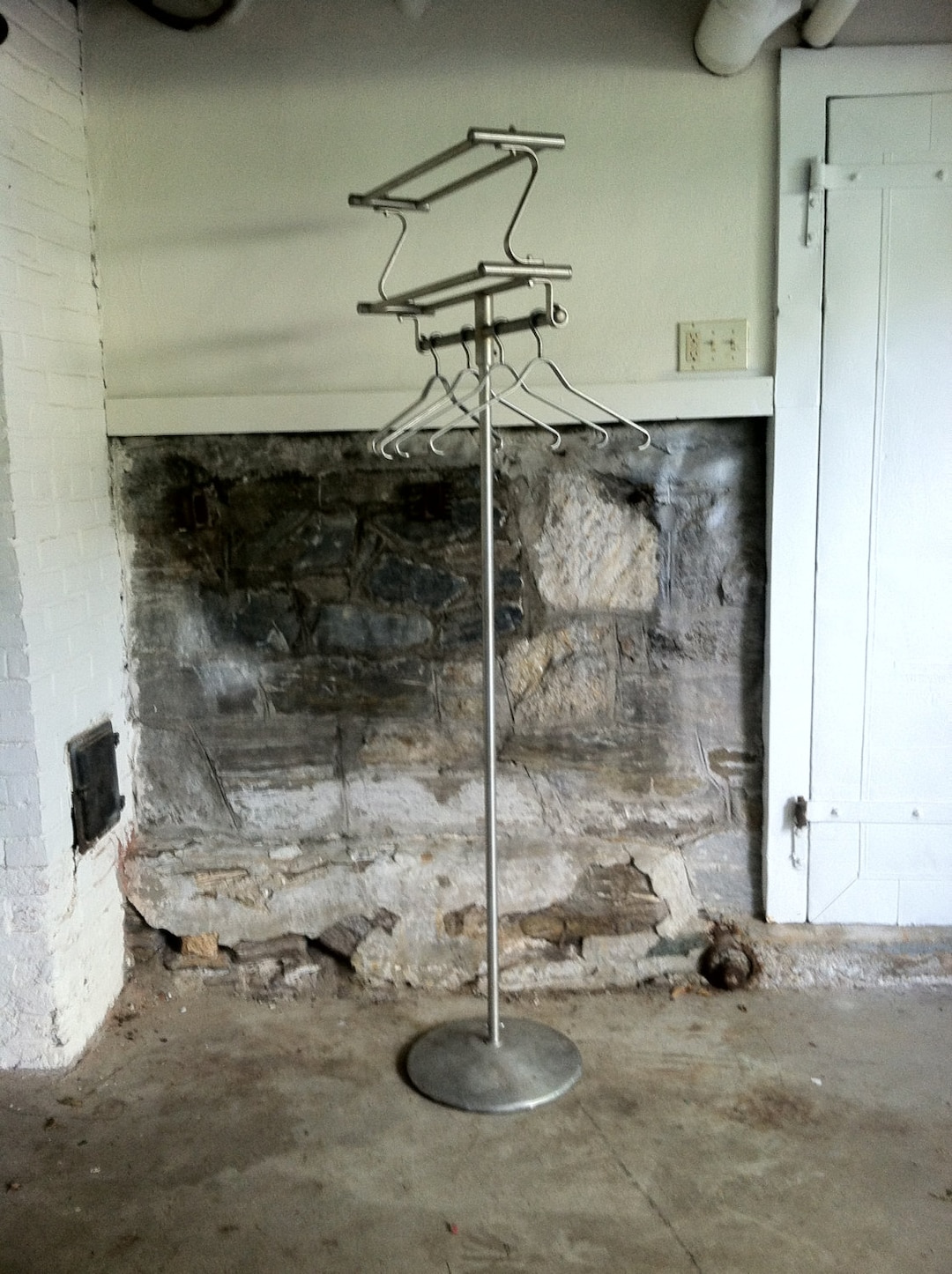 Antique Industrial Rack Clothing Rack Chrome Metal Rack Vintage Metal