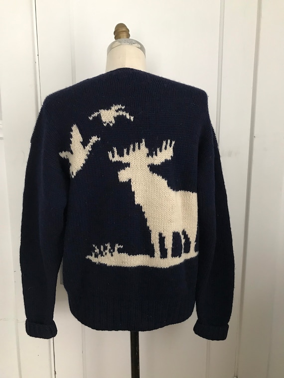 Vintage Ralph Lauren Hand Knit Sweater Moose Birds Country Wool Indian Blanket Southwest Ski Polo Western Etsy Canada