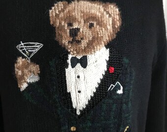 Ralph Lauren Polo Bear Sweater Martini Bear Ralph Lauren Tuxedo Bear Hoodie Collector Piece Western