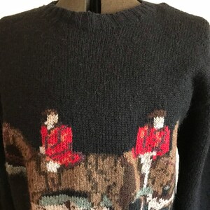 Vintage Ralph Lauren Horse Sweater Hand knit Horse Equestrian Hunt Sweater Americana bild 2