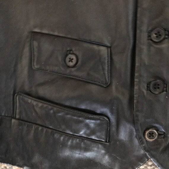 RALPH LAUREN VEST Leather Vest Vintage Womens Blu… - image 4