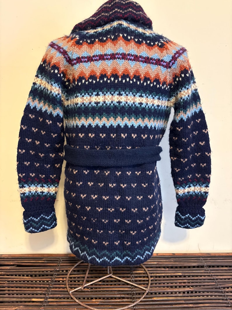Ralph Lauren Hand Knit Cardigan Vintage Southwest Wool Fairisle Rare image 7