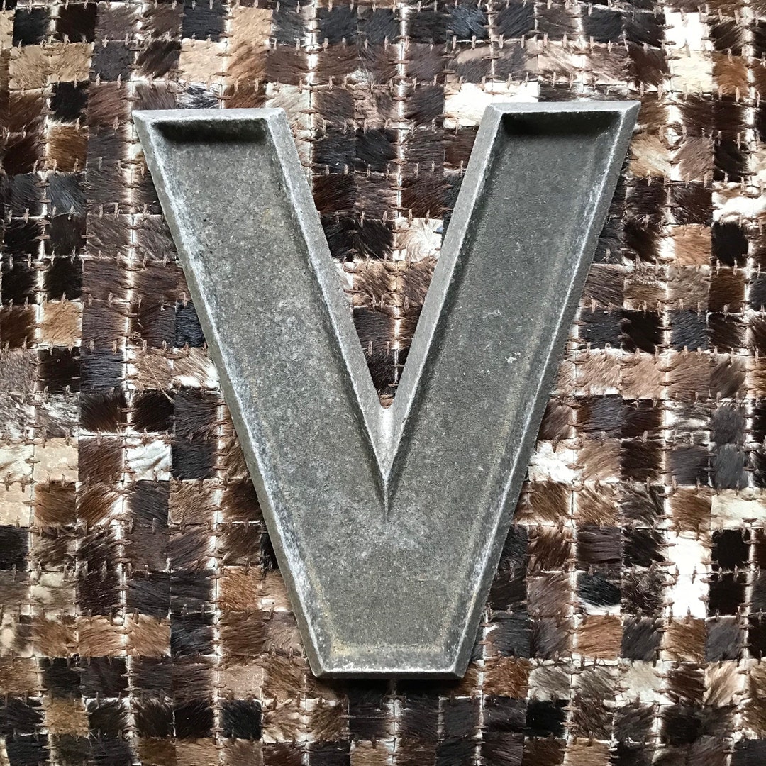 Antique Zinc Letter V Marquee Letters Metal Letter Industrial Factory ...