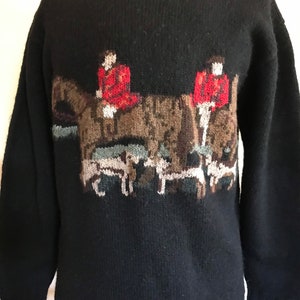 Vintage Ralph Lauren Horse Sweater Hand knit Horse Equestrian Hunt Sweater Americana bild 9