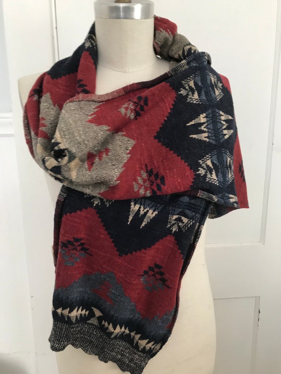 Ralph Lauren Scarf Indian Blanket Serape Shawl Wr… - image 10