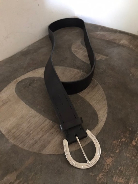 Ralph Lauren Belt Horseshoe Leather Silver Metal Indian  display picture 1