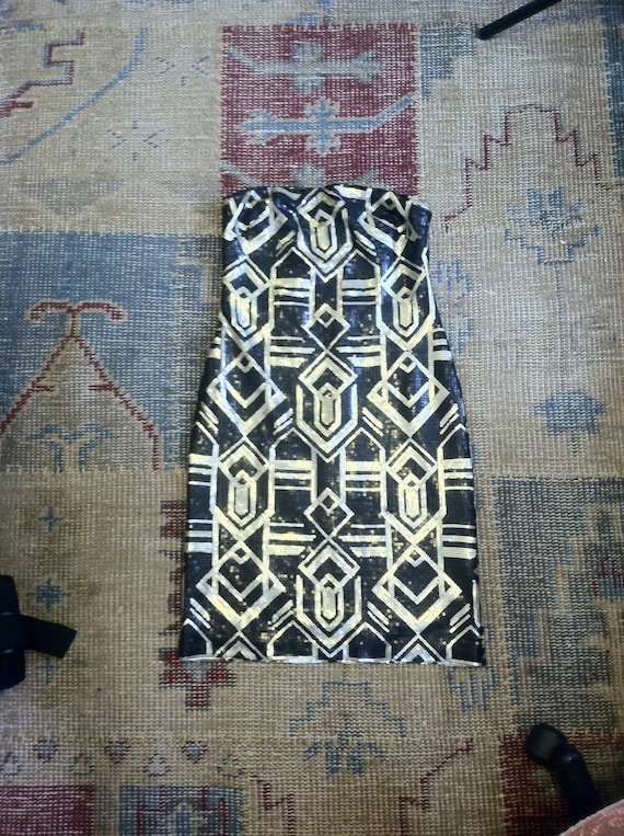 Ralph Lauren Dress Tribal Dress Beaded Dress Southwest Sequins Strapless 8  Native American Aztec Navajo Grey Black Western - Etsy