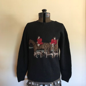 Vintage Ralph Lauren Horse Sweater Hand knit Horse Equestrian Hunt Sweater Americana bild 7