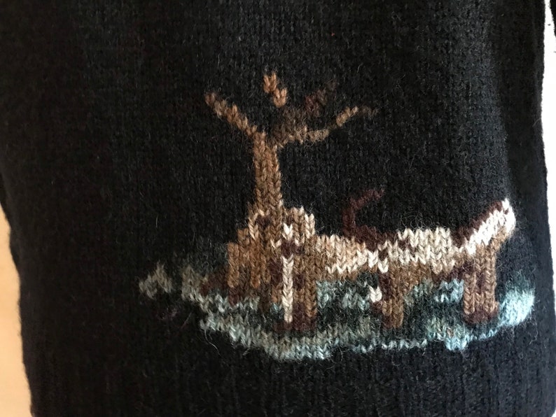 Vintage Ralph Lauren Horse Sweater Hand knit Horse Equestrian Hunt Sweater Americana bild 10