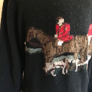 Vintage Ralph Lauren Horse Sweater Hand knit Horse Equestrian Hunt Sweater Americana bild 5