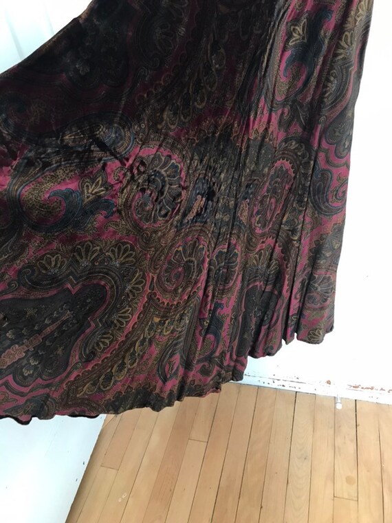 Vintage Ralph Lauren Skirt Velvet Paisley Pane Ev… - image 8