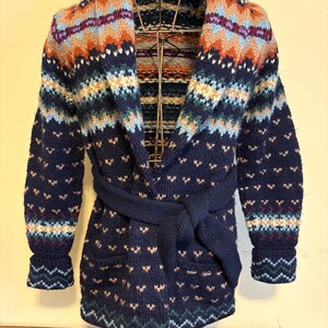 Ralph Lauren Hand Knit Cardigan Vintage Southwest Wool Fairisle Rare image 9