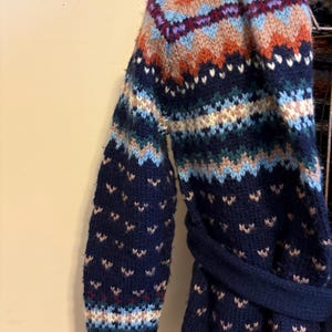 Ralph Lauren Hand Knit Cardigan Vintage Southwest Wool Fairisle Rare image 5