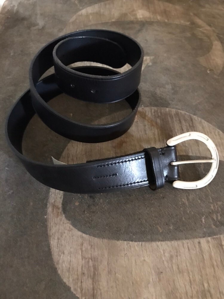 Ralph Lauren Belt Horseshoe Leather Silver Metal Indian  display picture 1