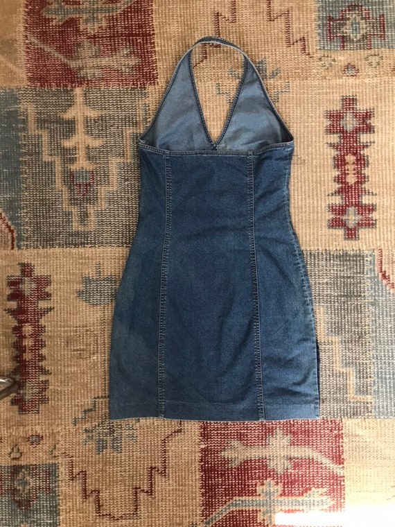 white christmas dresses Womens Denim Halter Mini Dress