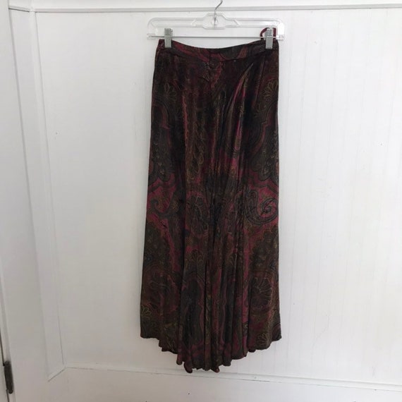 Vintage Ralph Lauren Skirt Velvet Paisley Pane Ev… - image 6