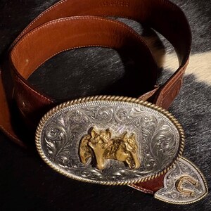 Ralph Lauren Collection Belt sz M alligator green gold horseshoe buckle Ralph Lauren Collection Genuine Alligator Silver Gold  main image 2