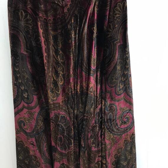 Vintage Ralph Lauren Skirt Velvet Paisley Pane Ev… - image 3