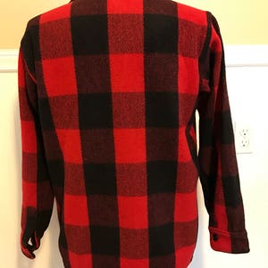 Vintage LL Bean Jacket Wool Shirt Buffalo Plaid LL Bean Cursive Large ChecK Plaid image 2