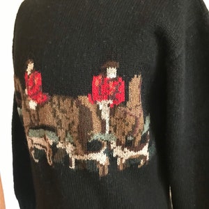 Vintage Ralph Lauren Horse Sweater Hand knit Horse Equestrian Hunt Sweater Americana bild 8