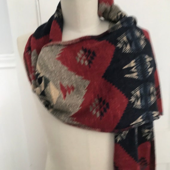 Ralph Lauren Scarf Indian Blanket Serape Shawl Wr… - image 9