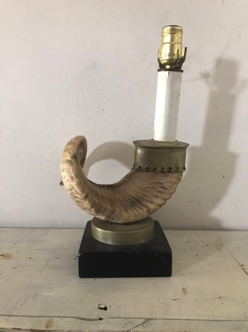 Vintage Sheep Horn Lamp Antler Lamp Antler Candleabra Horn Etsy