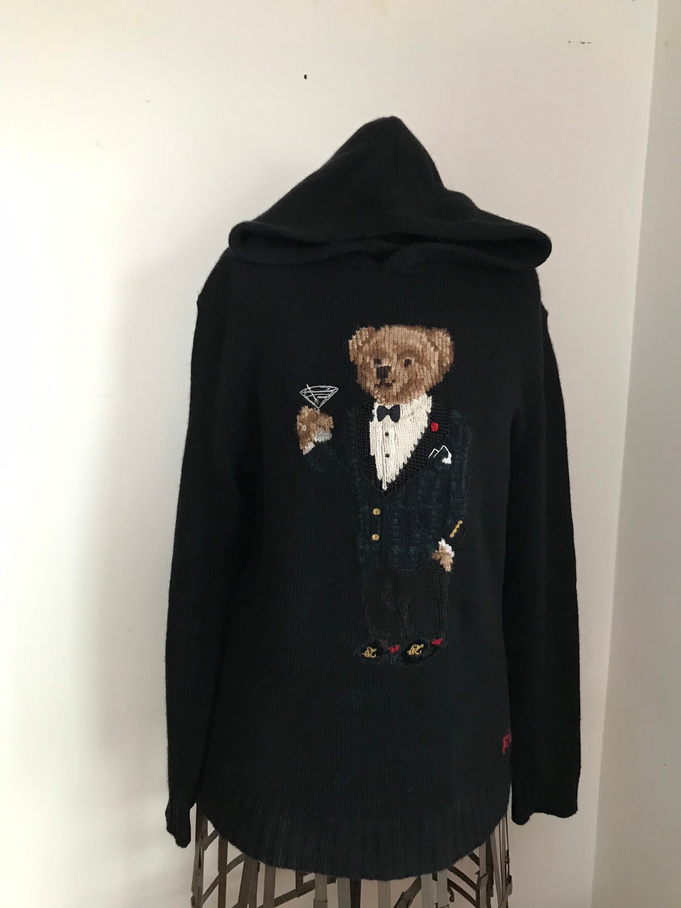 Ralph Lauren Polo Bear Sweater Martini Bear Ralph Lauren Tuxedo Bear Hoodie Collector Piece Western Etsy