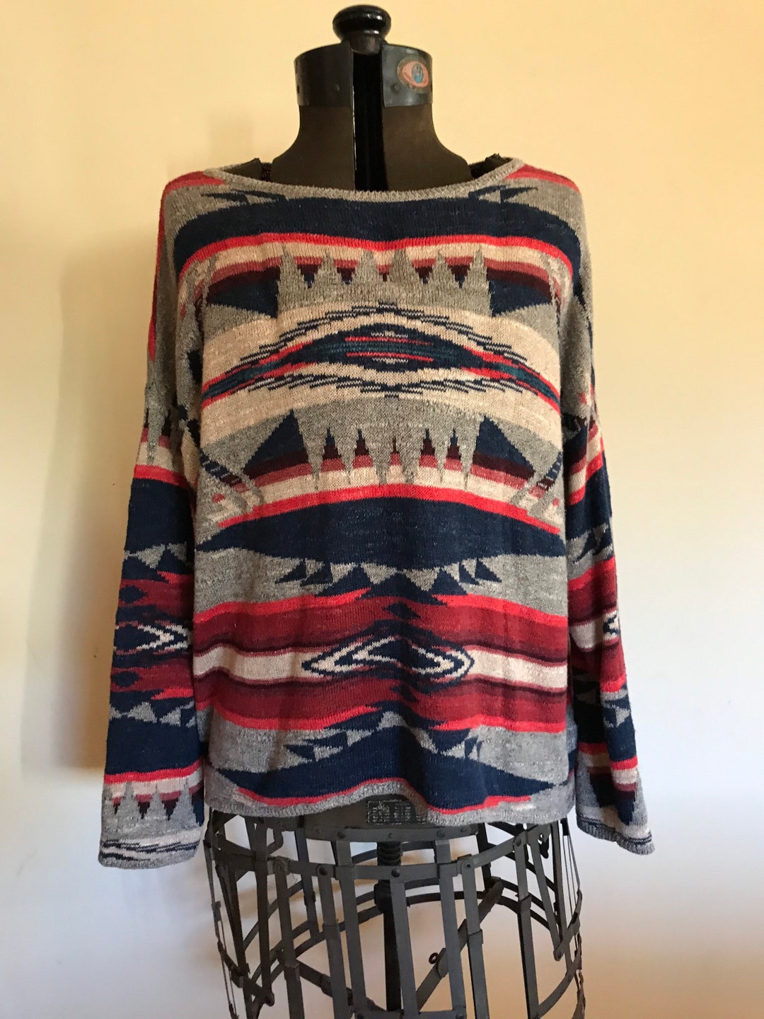 Vintage Ralph Lauren Sweater Tribal Handknit Sweater Indian - Etsy