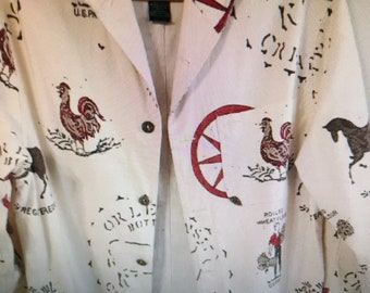 Ralph Lauren Barn Jacket Farmers Rancher Garden Novelty Equestrian Vintage Country Coat Womans