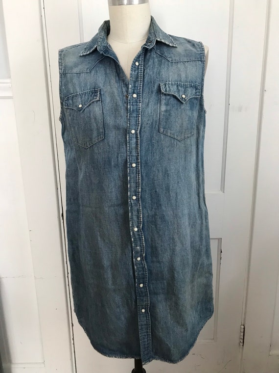 Ralph Lauren Dress Western Snap Dress Denim Polo B