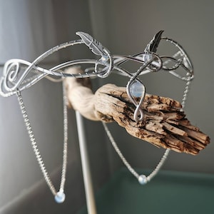 Elf tiara with opalite stone / elf headpiece /crown elven/ tiara elven/ crown circlet / wedding crown/fairy tiara