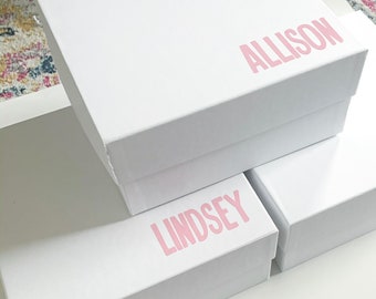 Empty Gift Box, Empty Bridesmaid Box, Bridesmaid Box, Bridesmaid Gift Box, Gift Box, Personalized Gift Box, Custom Box, Box with Name