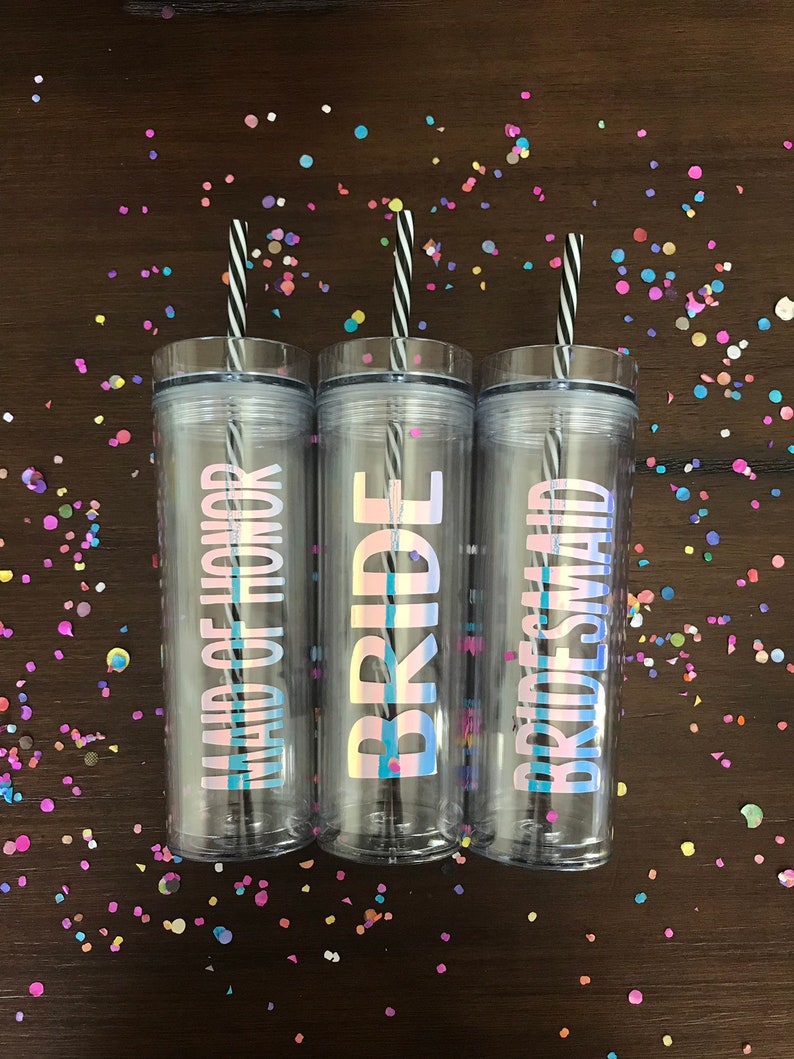 Bridesmaid Tumbler, Bride Tumbler, Bridesmaid Gift, Bridesmaid Cup, Bachelorette Party Tumbler, Bachelorette Party, Bride Cup, Flower Girl image 2