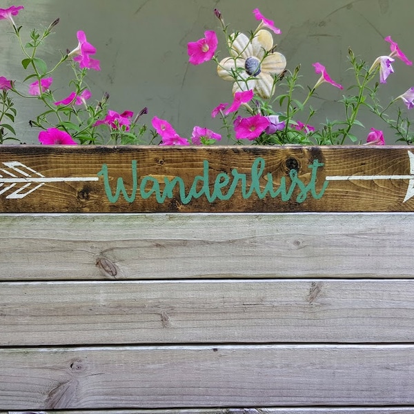 Wanderlust Sign, Wanderlust with Arrow, Wooden Signs, Wanderlust Wooden Sign, Adventure Sign, Arrow Sign, Wanderlust, Home Decor, Adventure