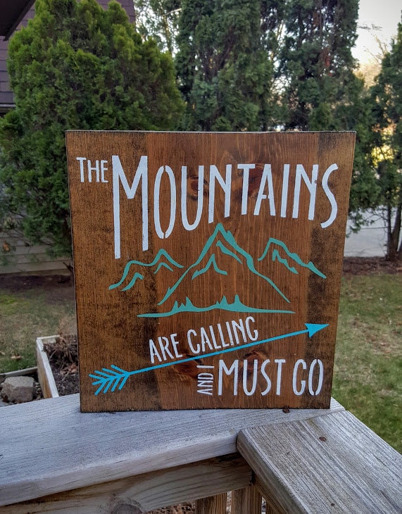 Mountains Sign, Adventure Sign, Wanderlust Sign, Mountains Are Calling ...