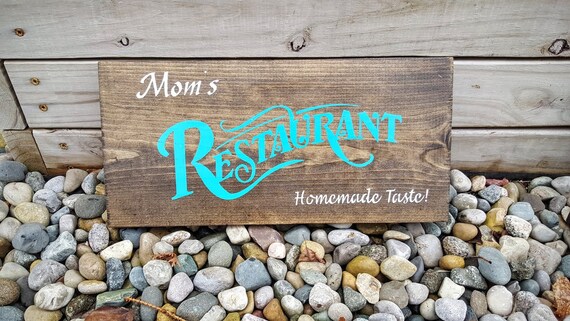 Mom's Restaurant Sign, Wooden Kitchen Sign, Kitchen Decor, Moms Restaurant, Kitchen Signs, Homemade,Home Decor, Wood Signs, Mom Signs