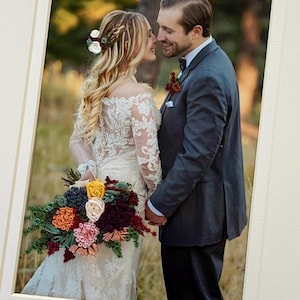 Paper anniversary gift, first anniversary gift, custom hand embroidered photo