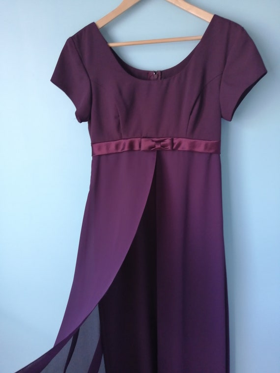VINTAGE. 90's does Victorian maroon maxi dress wi… - image 4