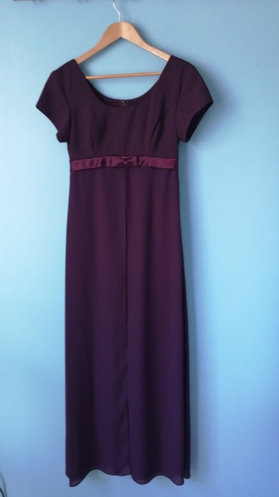 VINTAGE. 90's does Victorian maroon maxi dress wi… - image 1