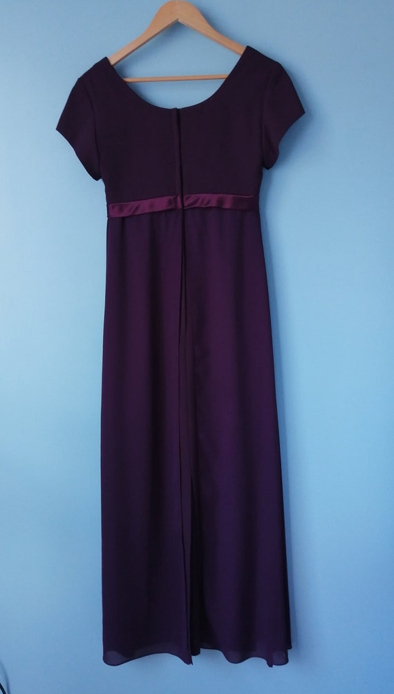 VINTAGE. 90's does Victorian maroon maxi dress wi… - image 5