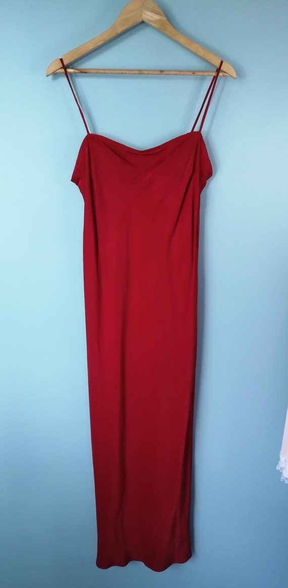 VINTAGE. Ravishing red slip style dress. Size 12. 