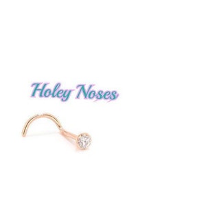 18ct Roségold 3pt Diamant Nasenstecker Pin Coneset Handarbeit Echt Gold Diamant Nasenstecker Nasenring Nasenschraube Nasenknochen -