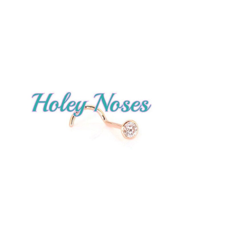 18ct White Gold Aqua Blue Diamond 0.03ct Nose Stud Ring Bone Pin body jewellery 18ct White Gold Aqua Blue Diamond 0.03ct Nose Stud Ring Bone Pin body jewellery