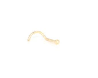 1.5mm ball  YG Handmade  Genuine Gold Nose stud - 18ct Yellow Gold Ball microdot petite small Nose stud ring pin Genuine and solid