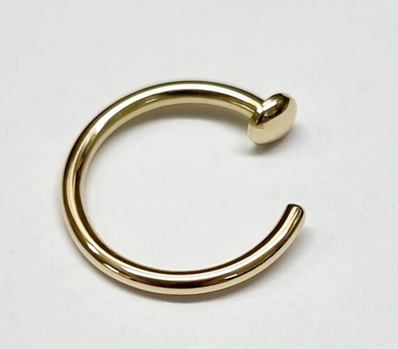 Solid 18ct yellow gold 18g easy ring, nose ring, earring, facial jewellery.